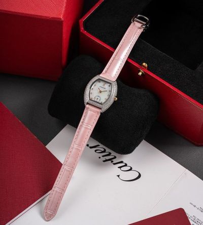 Cartier Tonneau 27*32*6.1mm Swiss Quartz Movement White/Black Face Watch